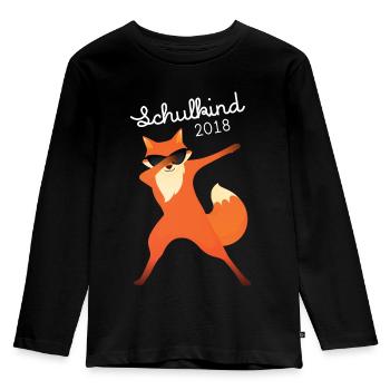 Schulkind 2018 - Dabbing Fuchs Dab Sonnenbrille - Kinder Premium Bio Langarmshirt - Schwarz - Vorne - AI Model Kid Male (0cm)