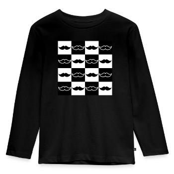 Checkerboard For Dads For Best Dad - Kids' Premium Longsleeve Shirt - black - Front - AI Model Kid Male (0cm)