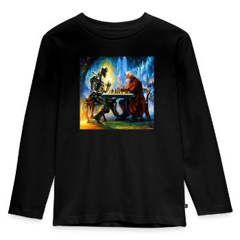 Draw - Kids' Premium Longsleeve Shirt - black - Front - AI Model Kid Male (0cm)