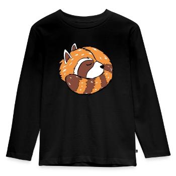Red Sleepy Panda Se détendre - T-shirt manches longues Premium Enfant - noir - Devant - AI Model Kid Male (0cm)
