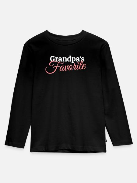 Grandpas Favorite - Kinder Premium Bio Langarmshirt - Schwarz