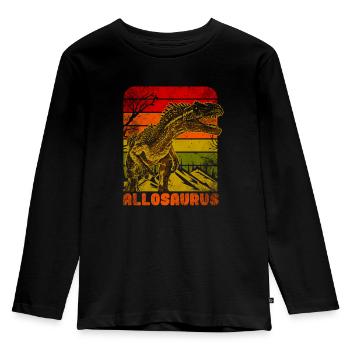 Allosaurus Dinosaurier - Kinder Premium Bio Langarmshirt - Schwarz - Vorne - AI Model Kid Male (0cm)