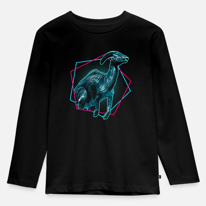 Parasaurolophus - Kinder Premium Bio Langarmshirt - Schwarz