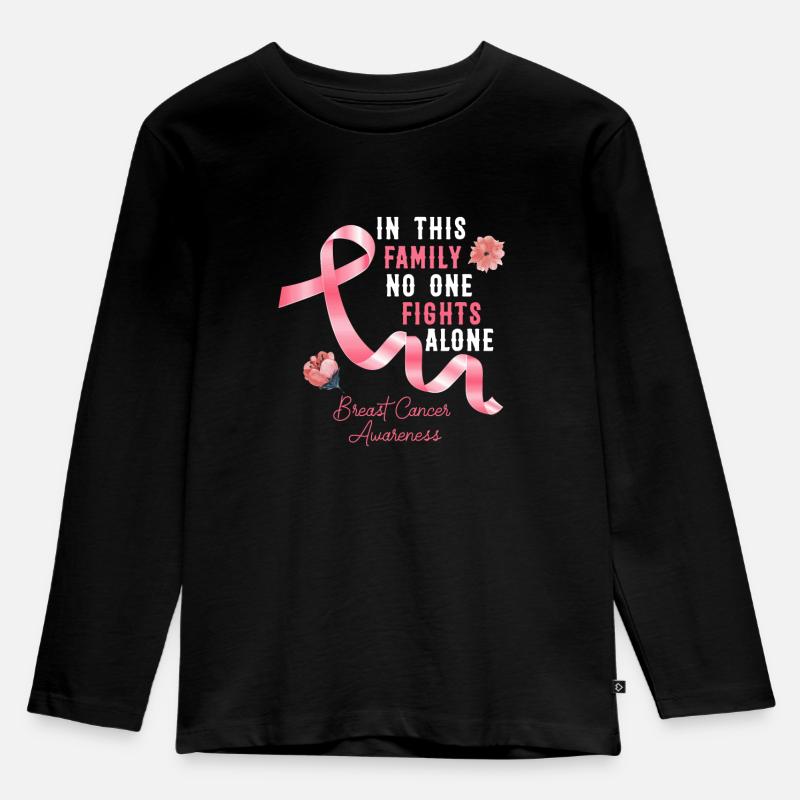 Brustkrebs - Kinder Premium Bio Langarmshirt - Schwarz