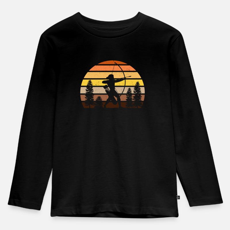 Bogenschießen - Kinder Premium Bio Langarmshirt - Schwarz