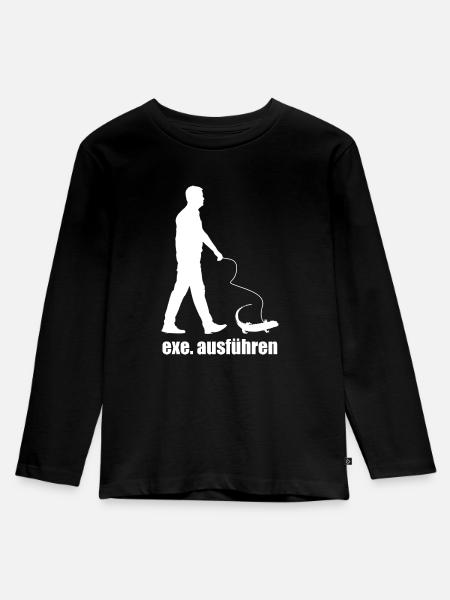 Exe Ausführen - Kinder Premium Bio Langarmshirt - Schwarz