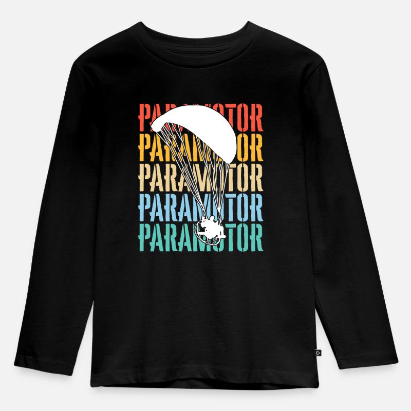 Paramotoring Paramotor - Kinder Premium Bio Langarmshirt - Schwarz