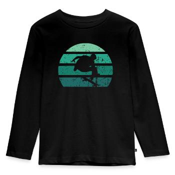 Skateboard Retro Skater Jungen Mädchen Skate - Kinder Premium Bio Langarmshirt - Schwarz - Vorne - AI Model Kid Male (0cm)