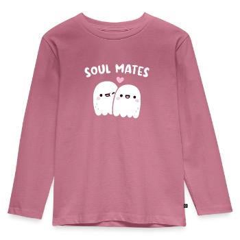 Süße Geister Seelenverwandte Wortspiel - Kinder Premium Bio Langarmshirt - Mauve - Vorne - AI Model Kid Female (0cm)
