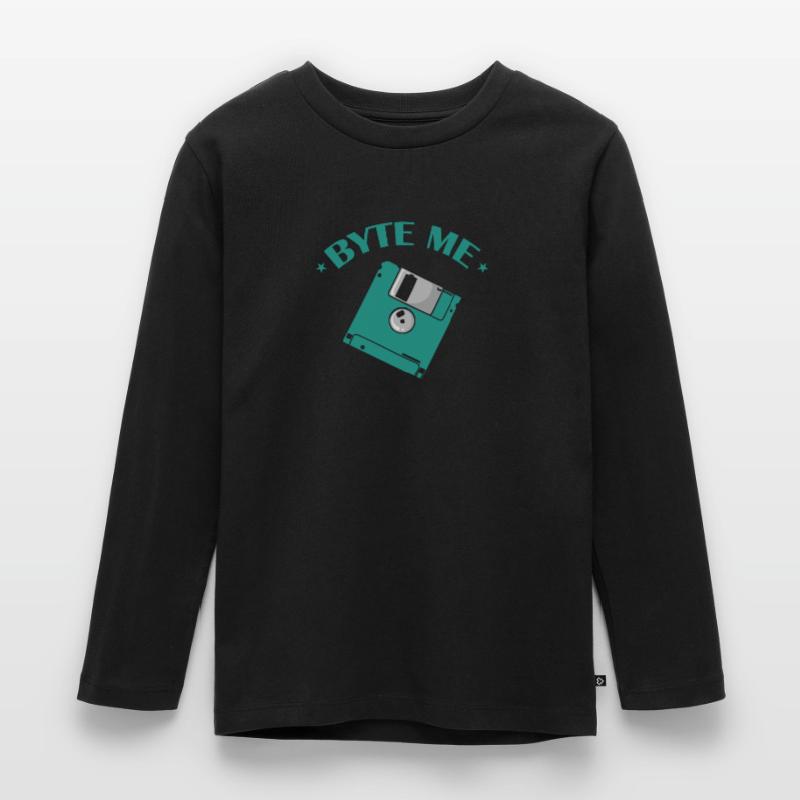 Byte me Floppy Disk Floppy Disk Retro Memory Module Kids' Premium Longsleeve Shirt