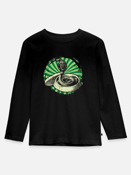 Cobra Schlange - Kinder Premium Bio Langarmshirt - Schwarz