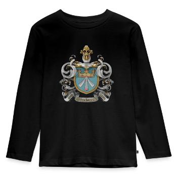 Stralsund Wappen alt - Kinder Premium Bio Langarmshirt - Schwarz - Vorne - AI Model Kid Male (0cm)