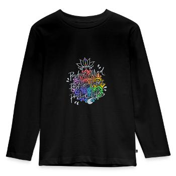 Positive thinking - Kids' Premium Longsleeve Shirt - black - Front - AI Model Kid Male (0cm)