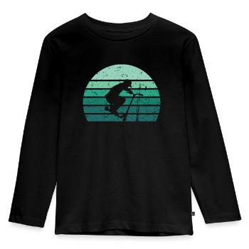 Stunt Scooter Jungen Tretroller Roller Skater - Kinder Premium Bio Langarmshirt - Schwarz - Vorne - AI Model Kid Male (0cm)