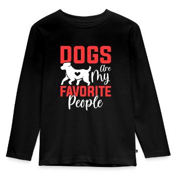 Dogs are my dearest people - Kids' Premium Longsleeve Shirt - black - Front - AI Model Kid Male (0cm)