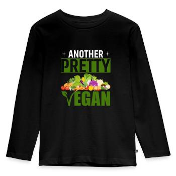 Another pretty vegan - Kids' Premium Longsleeve Shirt - black - Front - AI Model Kid Male (0cm)