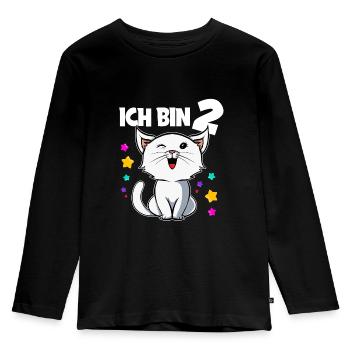 2. Geburtstag Katze Kätzchen 2 Jahre - Kinder Premium Bio Langarmshirt - Schwarz - Vorne - AI Model Kid Male (0cm)