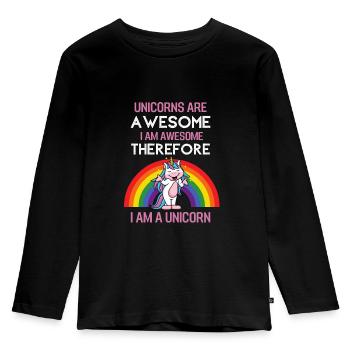 Magic Animal Funny Gift Fantasy Licorne - T-shirt manches longues Premium Enfant - noir - Devant - AI Model Kid Male (0cm)