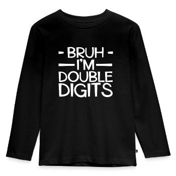 10ème Anniversaire Fille Idée Cadeau Dix Ans - T-shirt manches longues Premium Enfant - noir - Devant - AI Model Kid Male (0cm)