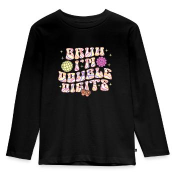 10ème Anniversaire Fille Idée Cadeau Dix Ans - T-shirt manches longues Premium Enfant - noir - Devant - AI Model Kid Male (0cm)