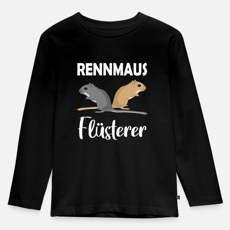 Rennmaus-Flüsterer - Kinder Premium Bio Langarmshirt - Schwarz