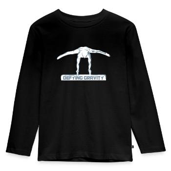 Gymnaste sur le cheval de côté, gymnastique, gymnastique - T-shirt manches longues Premium Enfant - noir - Devant - AI Model Kid Male (0cm)