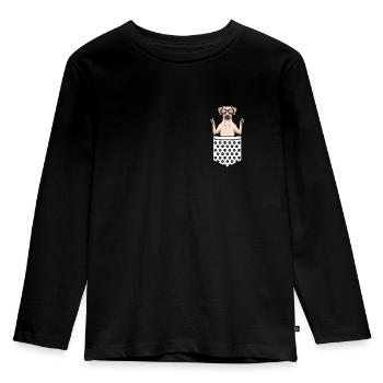 Sloughi Hund Windhund In Tasche - Kinder Premium Bio Langarmshirt - Schwarz - Vorne - AI Model Kid Male (0cm)