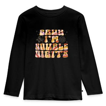 10th Birthday Girl Gift Idea Ten Years - Kids' Premium Longsleeve Shirt - black - Front - AI Model Kid Male (0cm)