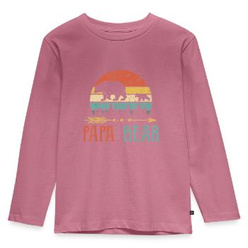 Papa ours T Shirt Vintage papa Wildling père - T-shirt manches longues Premium Enfant - mauve - Devant - AI Model Kid Female (0cm)