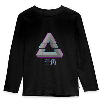 Triangle de Penrose - Glitch Vaporwave - T-shirt manches longues Premium Enfant - noir - Devant - AI Model Kid Male (0cm)