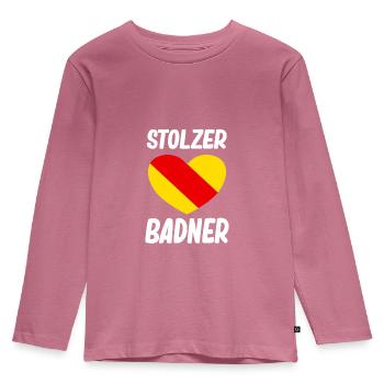 Badisch Baden Badner Heimatliebe - Kinder Premium Bio Langarmshirt - Mauve - Vorne - AI Model Kid Female (0cm)