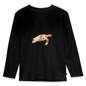 Schildkröte Schildkröten Geschenke - Kinder Premium Bio Langarmshirt - Schwarz - Vorne - AI Model Kid Male (0cm)