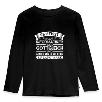 Informatiker Informatik Geschenk - Kinder Premium Bio Langarmshirt - Schwarz - Vorne - AI Model Kid Male (0cm)