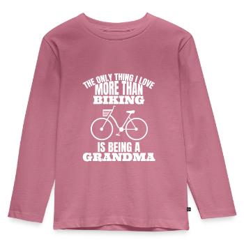 Radfahren Fahrrad Oma Mama Fahrradtour Großmutter - Kinder Premium Bio Langarmshirt - Mauve - Vorne - AI Model Kid Female (0cm)