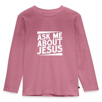 Don chrétien Posez-moi des questions sur Jésus évangélique - T-shirt manches longues Premium Enfant - mauve - Devant - AI Model Kid Female (0cm)