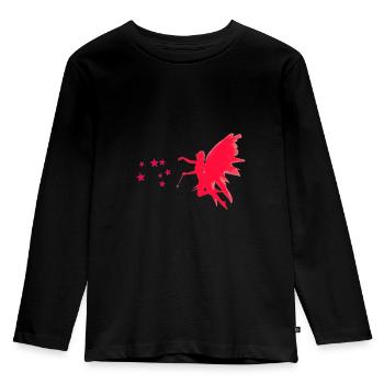 Fee - Kinder Premium Bio Langarmshirt - Schwarz - Vorne - AI Model Kid Male (0cm)