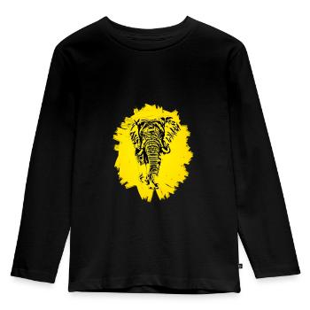 Éléphant - T-shirt manches longues Premium Enfant - noir - Devant - AI Model Kid Male (0cm)