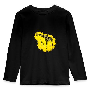 Girafe - T-shirt manches longues Premium Enfant - noir - Devant - AI Model Kid Male (0cm)