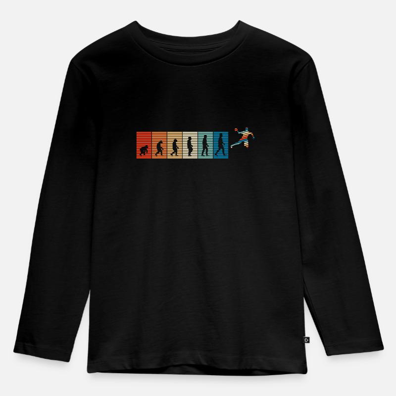Evolution handball vintage retro design - Kids' Premium Longsleeve Shirt - black