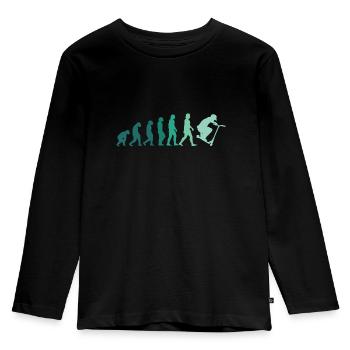 Trottinette cascadeur Stunt Stunt Scooter Roller Retro - T-shirt manches longues Premium Enfant - noir - Devant - AI Model Kid Male (0cm)