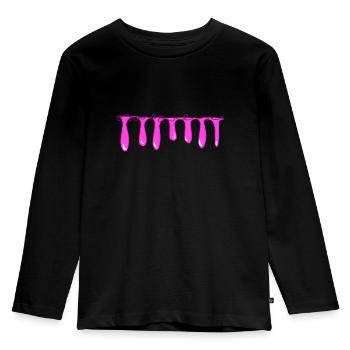 ligne rose slime motif coup halloween - T-shirt manches longues Premium Enfant - noir - Devant - AI Model Kid Male (0cm)