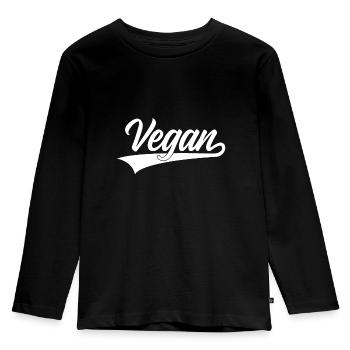 VEGAN VEGANER - Kinder Premium Bio Langarmshirt - Schwarz - Vorne - AI Model Kid Male (0cm)