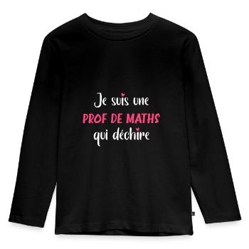 Je suis une prof de maths qui déchire - T-shirt manches longues Premium Enfant - noir - Devant - AI Model Kid Male (0cm)