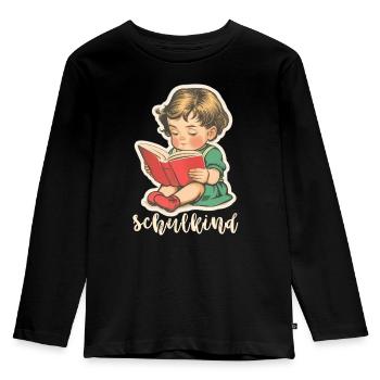 Schulkind, Erste Klasse - Kinder Premium Bio Langarmshirt - Schwarz - Vorne - AI Model Kid Male (0cm)