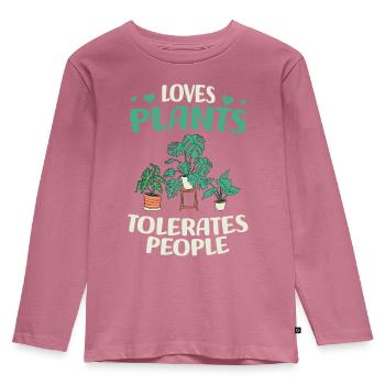 Jardinier amateur - T-shirt manches longues Premium Enfant - mauve - Devant - AI Model Kid Female (0cm)