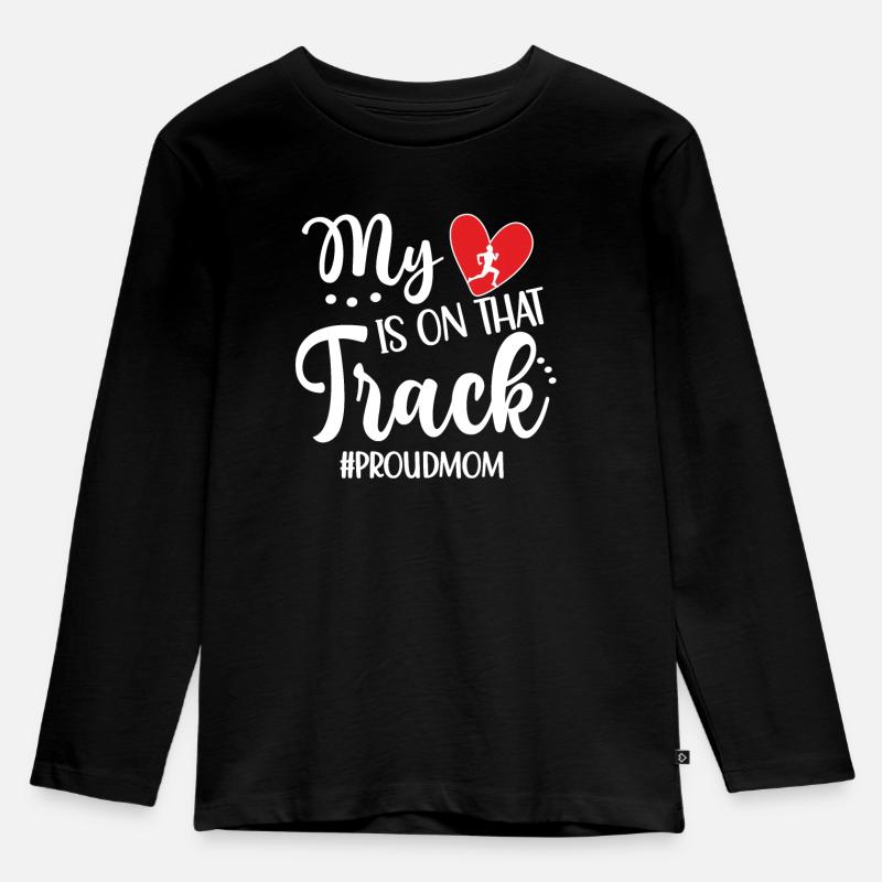 Stolze Leichtathletik-Mama Von Leichtathlet Mutter - Kinder Premium Bio Langarmshirt - Schwarz