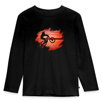 Mountainbike - Kinder Premium Bio Langarmshirt - Schwarz - Vorne - AI Model Kid Male (0cm)