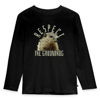 marmot - Kids' Premium Longsleeve Shirt - black - Front - AI Model Kid Male (0cm)
