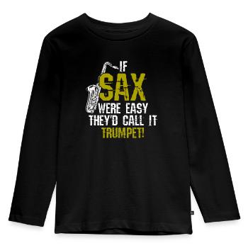 Saxophon - Kinder Premium Bio Langarmshirt - Schwarz - Vorne - AI Model Kid Male (0cm)