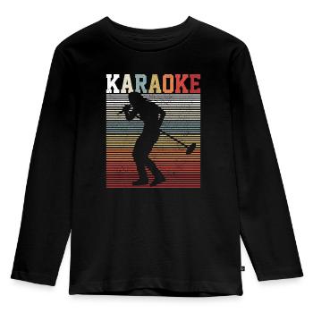 Karaoke - Kinder Premium Bio Langarmshirt - Schwarz - Vorne - AI Model Kid Male (0cm)